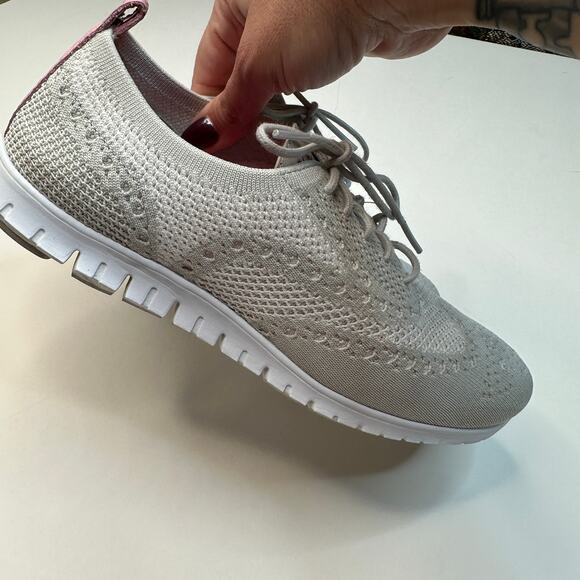 Cole Haan Zerogrand Stitchlite Gray Pink Wingtip Oxford Sneakers - Picture 5 of 8